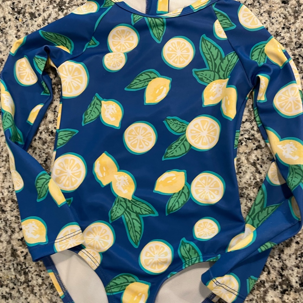 DSG Blue Lemon Print Kids Rashguard